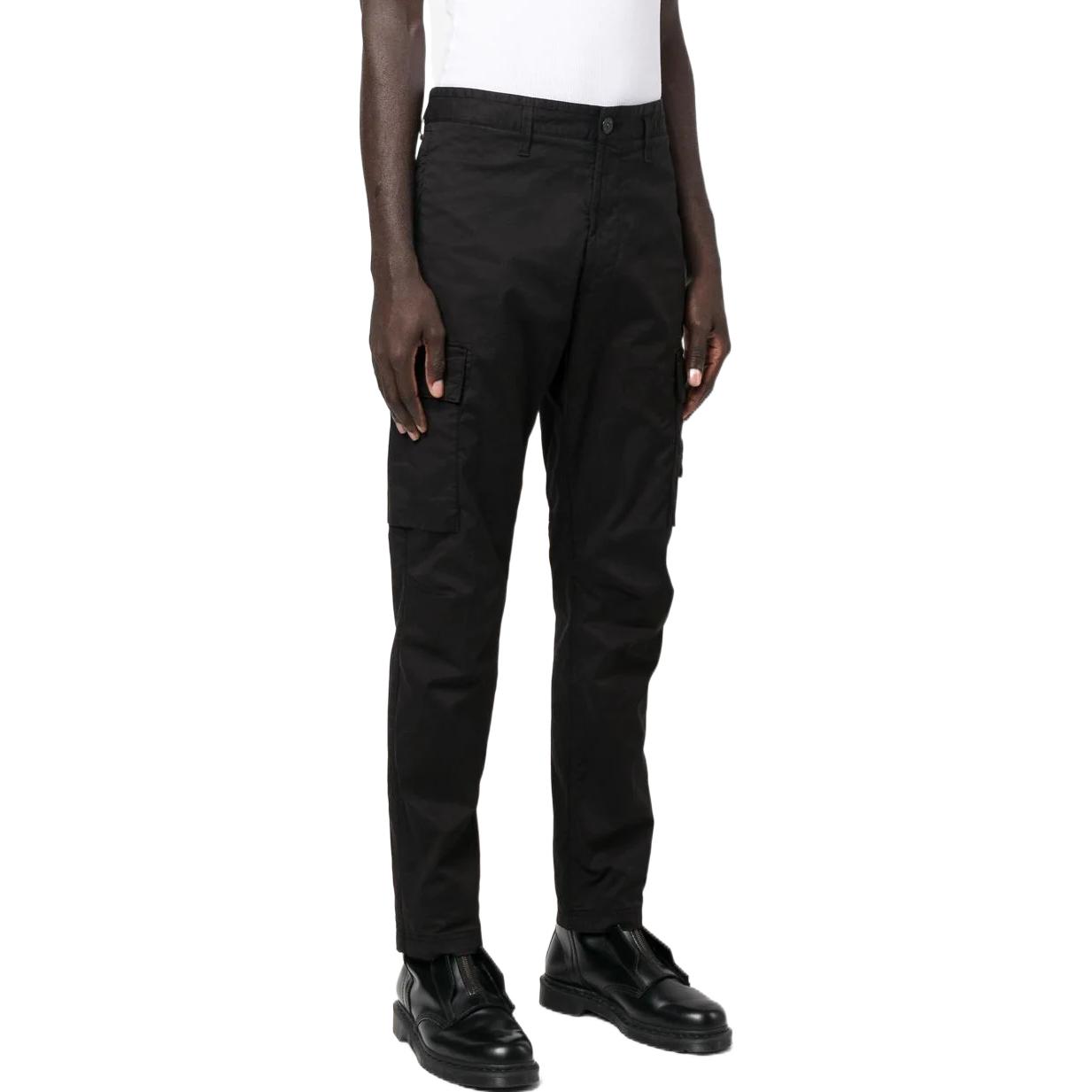 Purchase STONE ISLAND FW22 黑色指南針標誌工裝褲 休閒服裝 771530410V0029