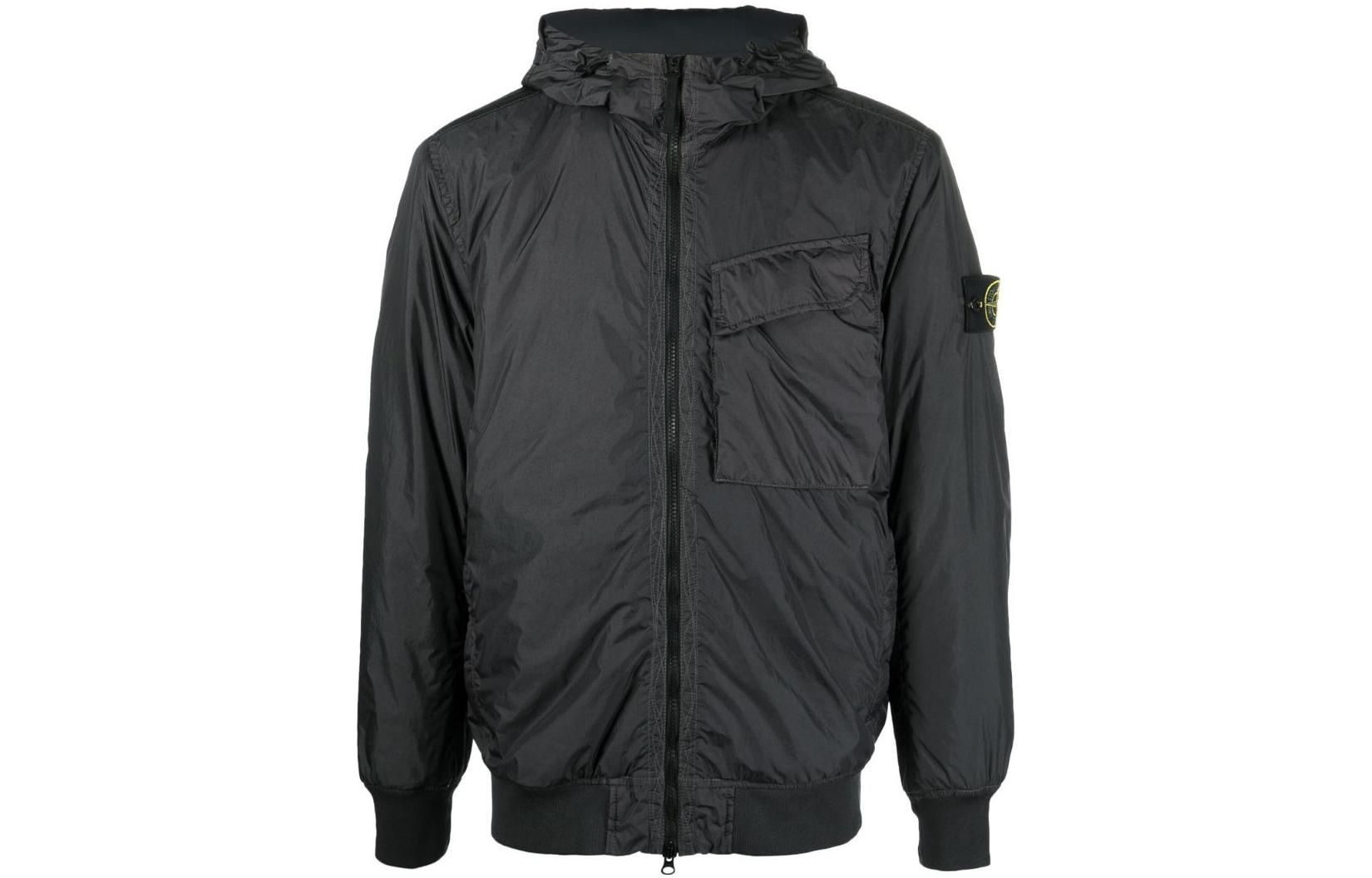 Stone Island FW22 Black Compass Logo Hooded Jacket 771540723-V0065