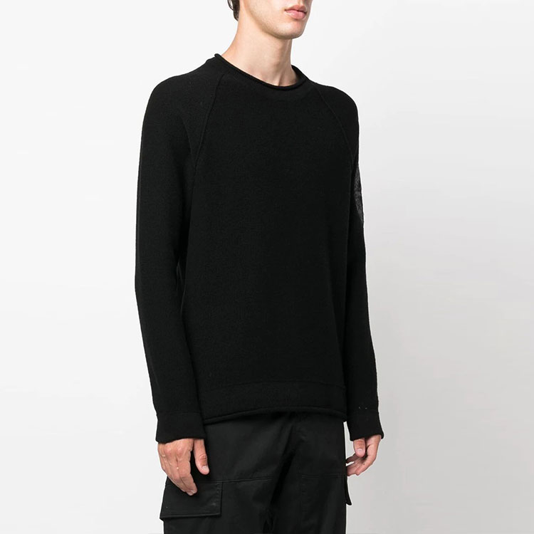STONE ISLAND FW22 Black Crewneck Knit Sweater with Logo Embroidery . 7715534A4-V0029 圖 6