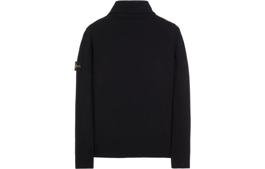 Lookbook STONE ISLAND FW22 男士黑色高領Logo針織毛衣 7715504A1-V0029