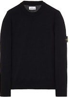 STONE ISLAND FW22 Black Lambswool Knit Sweater Crewneck for Men 7715508A3-V0029 STONE ISLAND FW22 Black Lambswool Knit Sweater Crewneck for Men 7715508A3-V0029