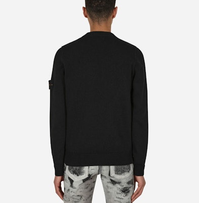 STONE ISLAND FW22 黑色羊毛圓領針織毛衣 男款 7715508A3-V0029 Details for STONE ISLAND FW22 黑色羊毛圓領針織毛衣 男款 7715508A3-V0029