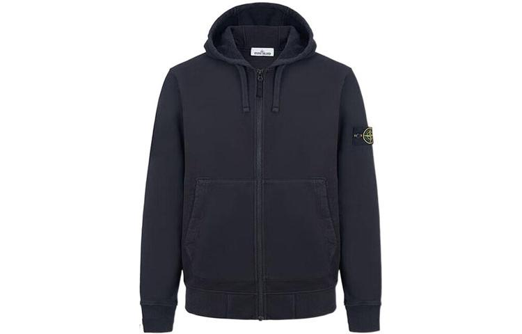 Stone Island FW22 Black Logo Hoodie Jacket Casual Fleece 771564220-C0029
