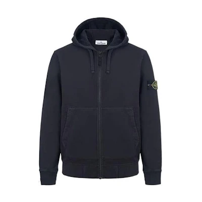 Stone Island FW22 Black Logo Hoodie Jacket Casual Fleece 771564220-C0029