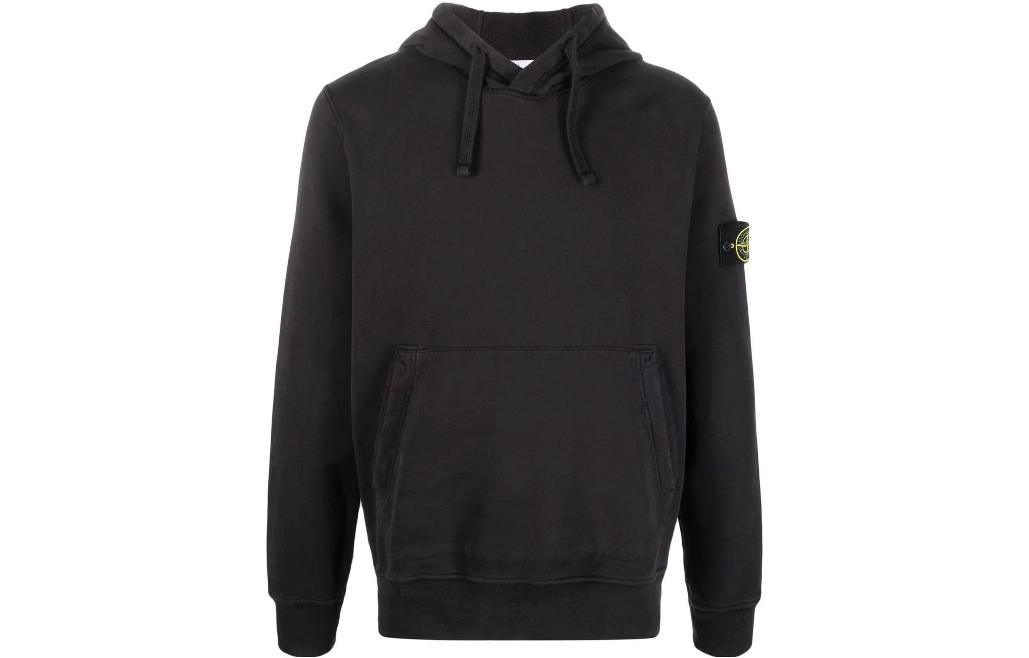 Stone Island FW22 Black Logo Patch Cotton Hoodie Casual Wear 771564120-V0029 圖 2