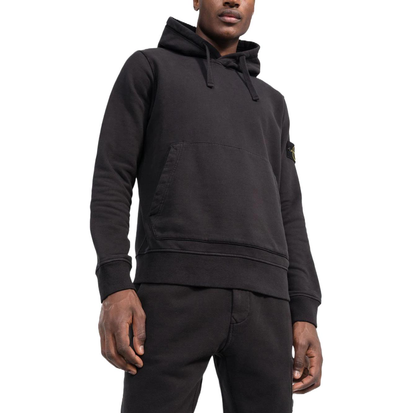 Stone Island FW22 Black Logo Patch Cotton Hoodie Casual Wear 771564120-V0029 圖 5