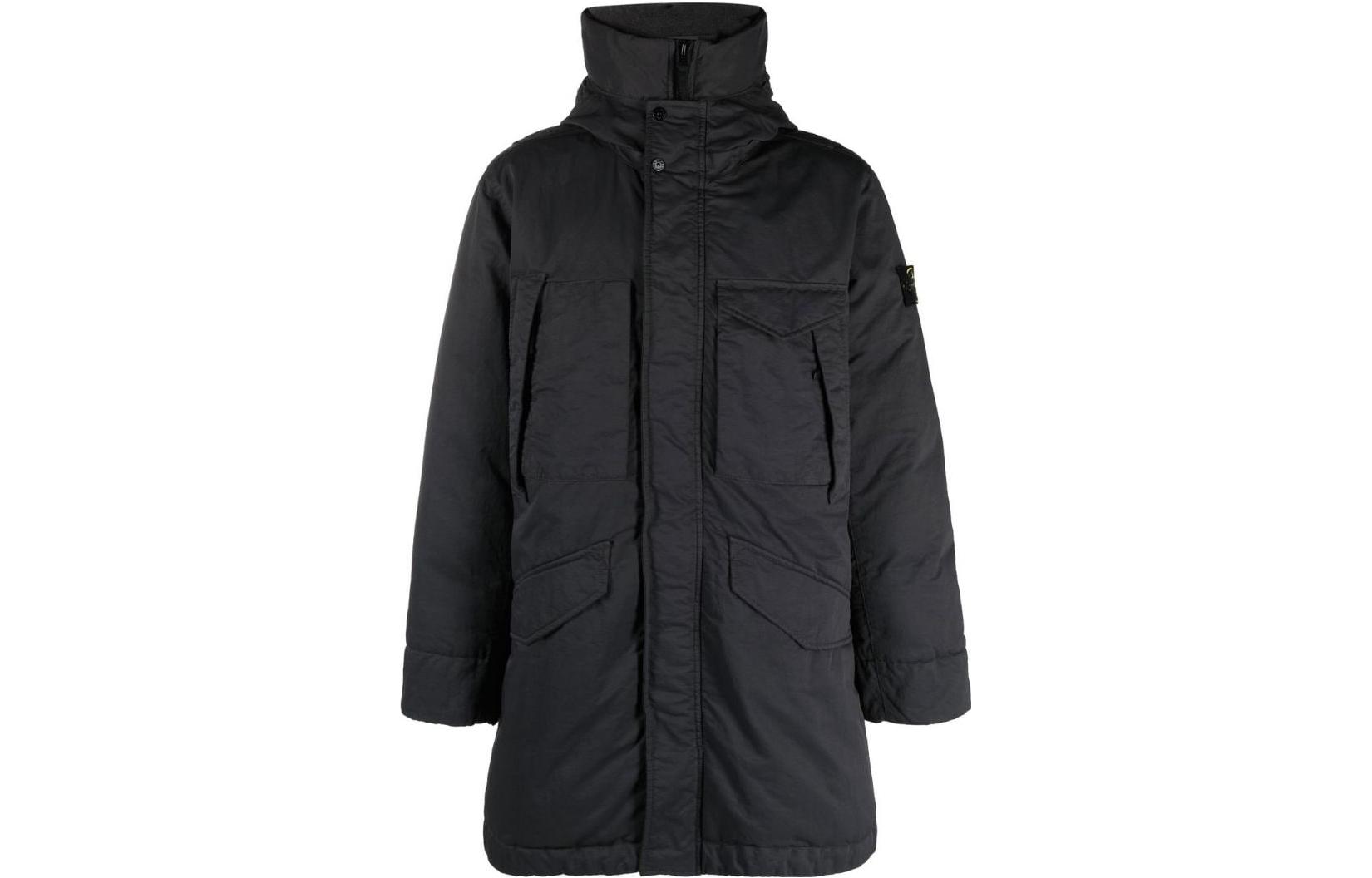 Stone Island FW22 Black Logo Patch Down Jacket Unisex 771570821-V0065