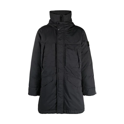 Stone Island FW22 Black Logo Patch Down Jacket Unisex 771570821-V0065