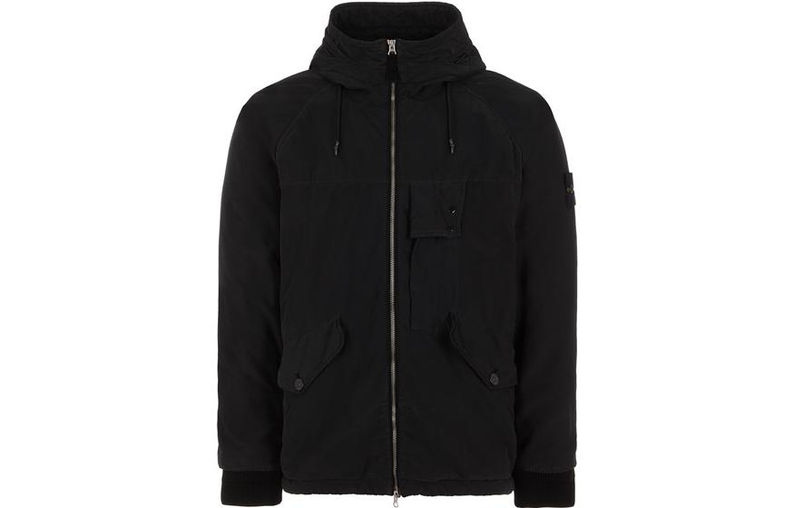 Stone Island FW22 Black Logo Patch Hooded Jacket 771541131-V0029