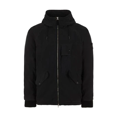 Stone Island FW22 Black Logo Patch Hooded Jacket 771541131-V0029