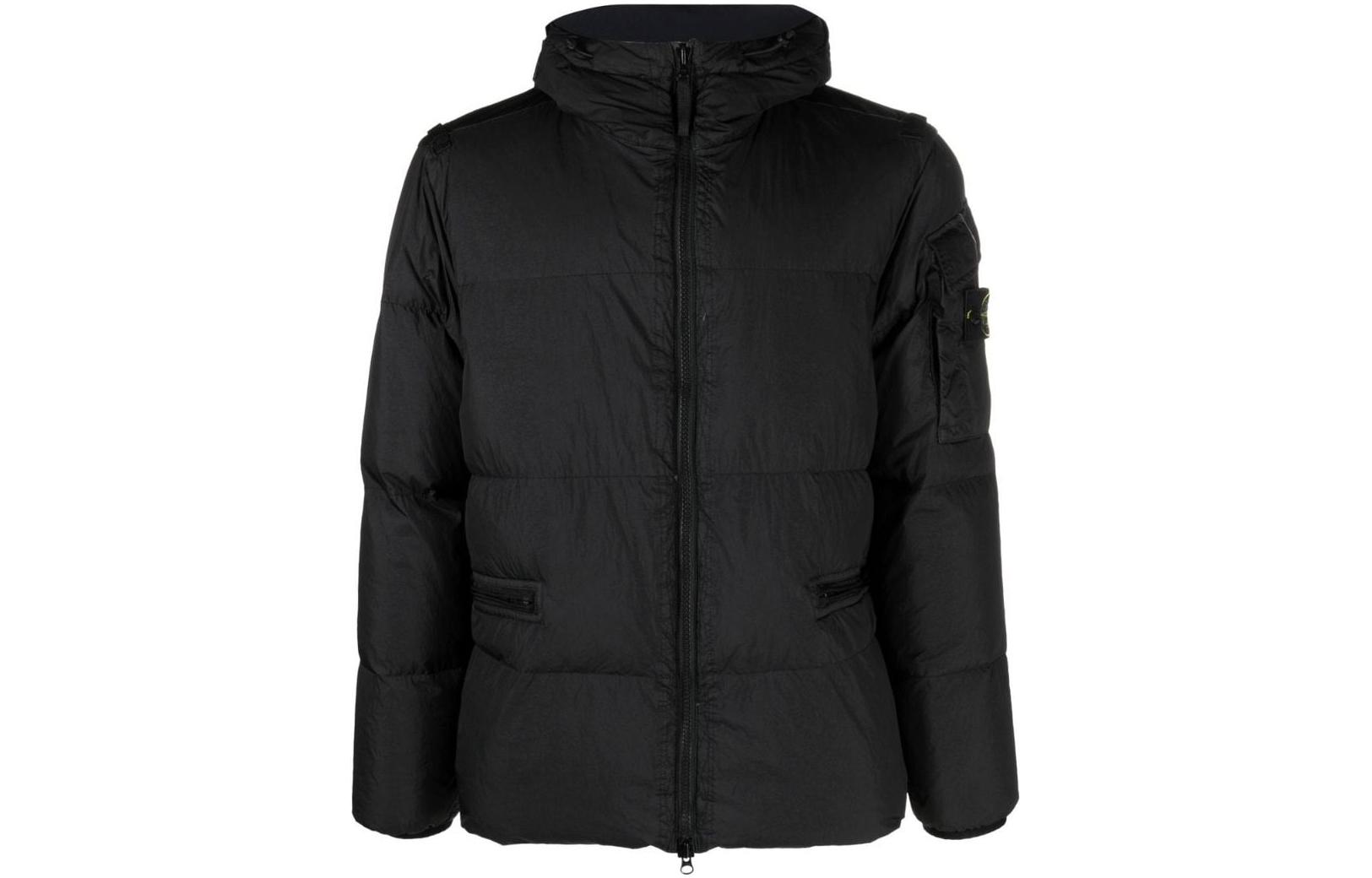 STONE ISLAND FW22 Black Logo Zip-Up Down Jacket Unisex. 771540223-V0029 圖 2