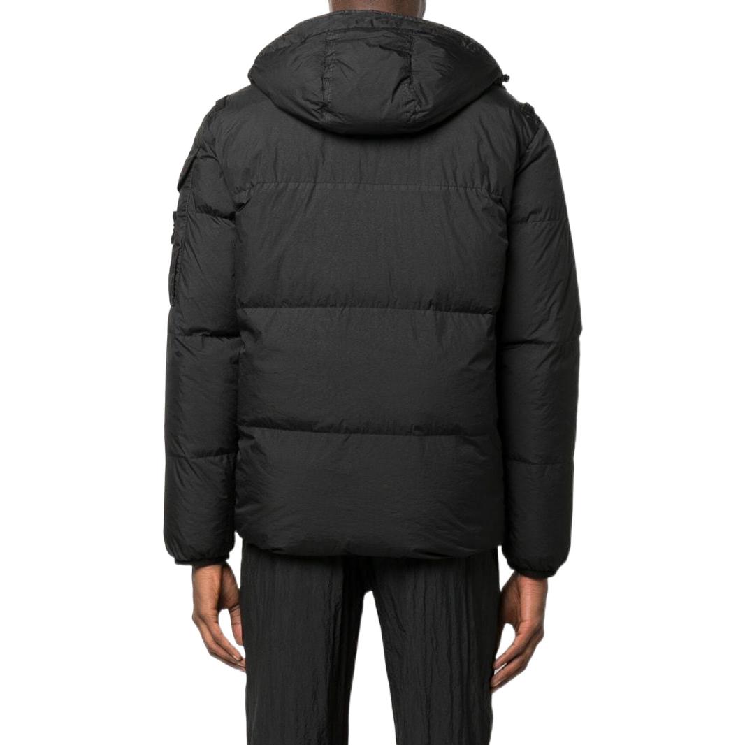 STONE ISLAND FW22 Black Logo Zip-Up Down Jacket Unisex. 771540223-V0029 圖 4