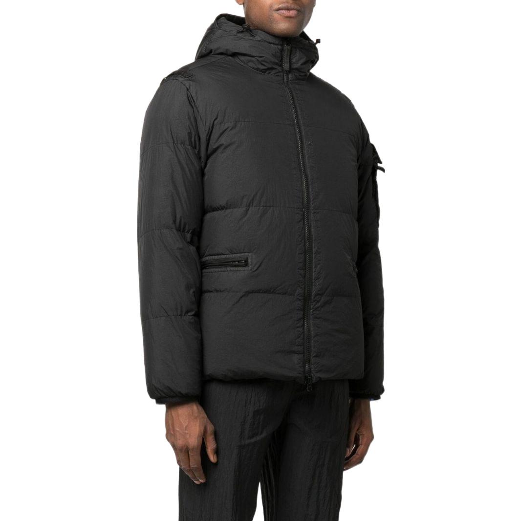 STONE ISLAND FW22 Black Logo Zip-Up Down Jacket Unisex. 771540223-V0029 圖 5