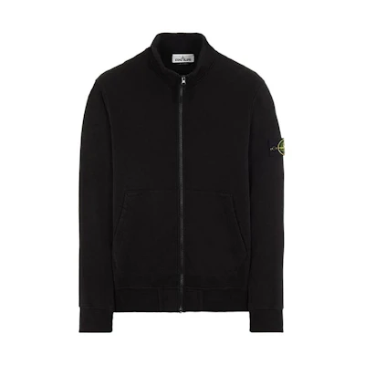 STONE ISLAND FW22 Black Logo Zip Casual Long Sleeve Sweatshirt Men 771564320-V0029