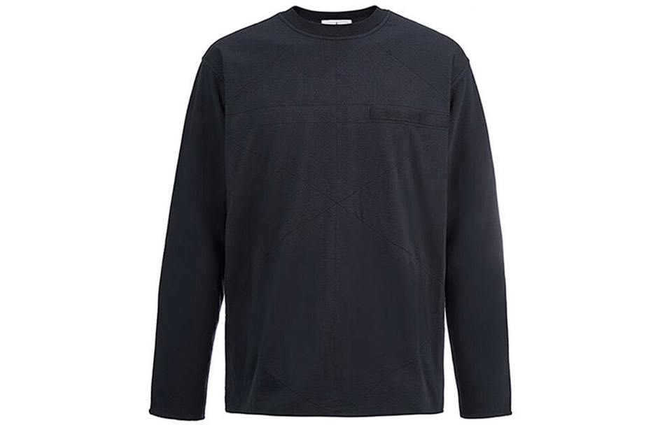 STONE ISLAND FW22 Black Patch Logo Crewneck Long Sleeve T-Shirt 771520158-V0029