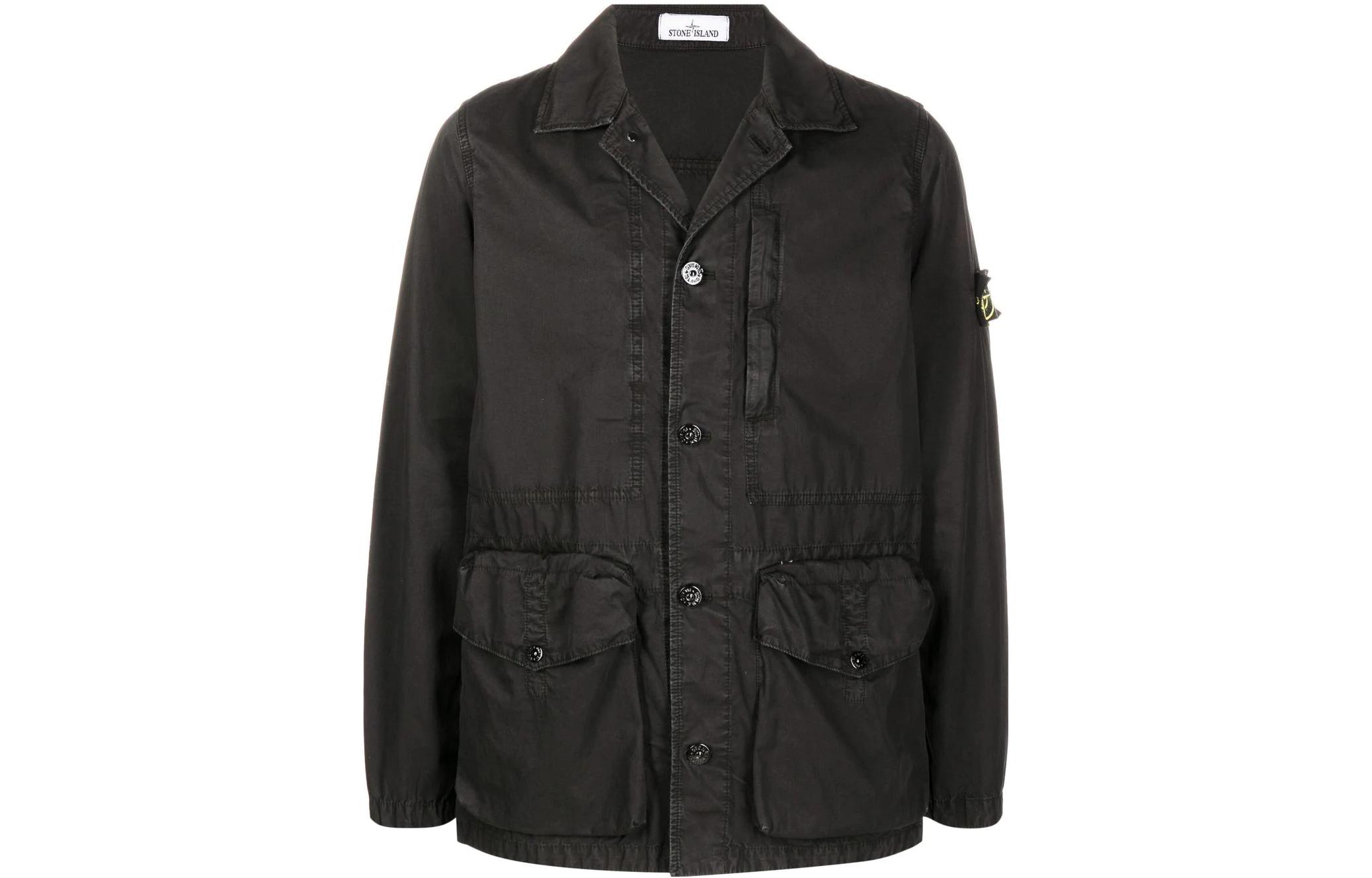 Order STONE ISLAND FW22 黑色單排扣徽標貼長袖外套 男款 7615439WN-V0129