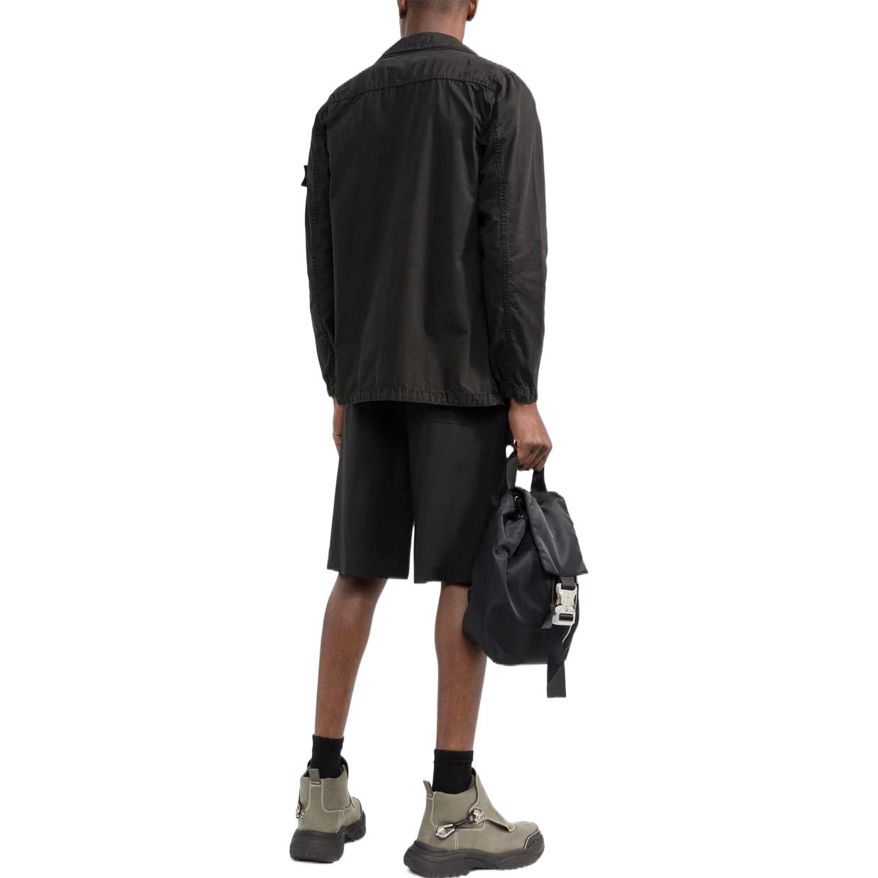 Purchase STONE ISLAND FW22 黑色單排扣徽標貼長袖外套 男款 7615439WN-V0129