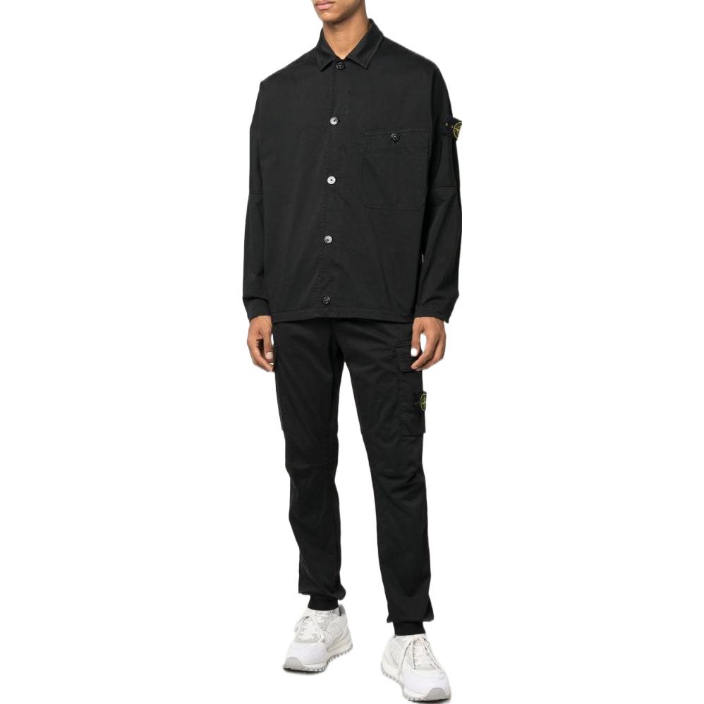 STONE ISLAND FW22 Black Single-Breasted Long-Sleeve Jacket for Men 771511014-V0029 圖 3