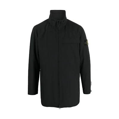 STONE ISLAND FW22 Black Solid Badge Zip-Up Jacket 771540627-V0029