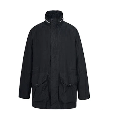 Stone Island FW22 Black Solid Stand Collar Casual Jacket Men 7615427E1-V0029