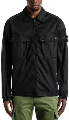 Stone Island FW22 Black Stretch Cotton Gabardine Shirt Jacket for Men. 771510910-V0029 Purchase Stone Island FW22 Black Stretch Cotton Gabardine Shirt Jacket for Men. 771510910-V0029