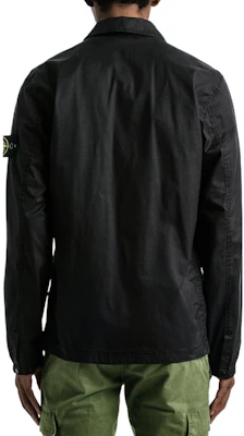Stone Island FW22 Black Stretch Cotton Gabardine Shirt Jacket for Men. 771510910-V0029 Details for Stone Island FW22 Black Stretch Cotton Gabardine Shirt Jacket for Men. 771510910-V0029