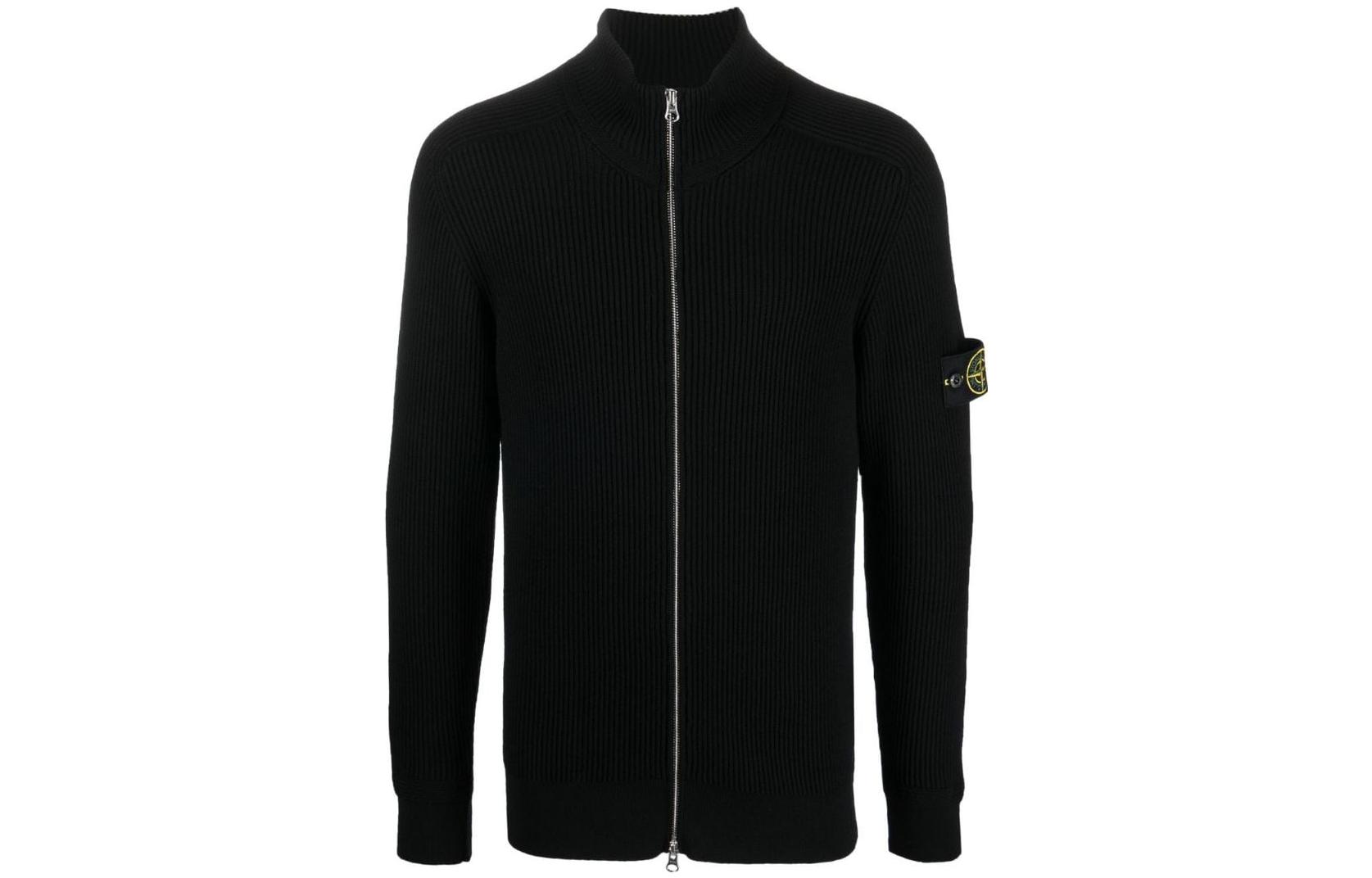 Stone Island FW22 Black Zip-Up Hoodie Classic Fit 7715519C2-V0029