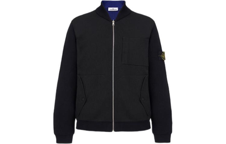 Stone Island FW22 Black Zip Pocket Long-Sleeve Sweatshirt 7615507D1-V0029