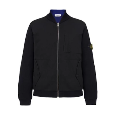 Stone Island FW22 Black Zip Pocket Long-Sleeve Sweatshirt 7615507D1-V0029