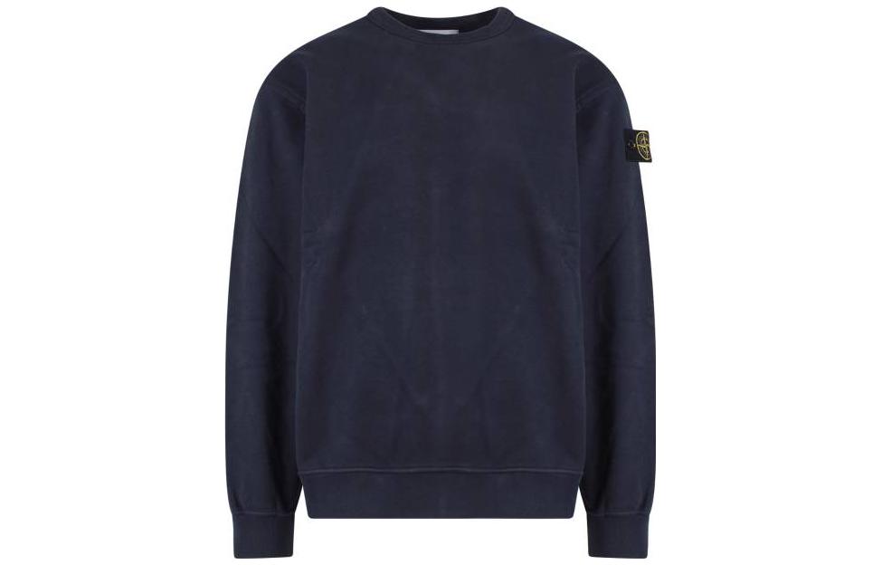 Stone Island FW22 Blue Pullover Sweatshirt with Logo Patch - 771561720-V0020