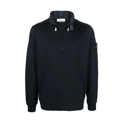 Stone Island FW22 Blue Slim Fit High Neck Sweatshirt for Men 761562752-V0020
