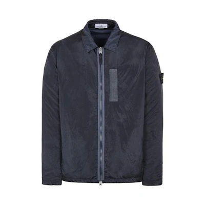 STONE ISLAND FW22 Blue Stand Collar Loose Fit Jacket for Men 7715Q0519-V0020