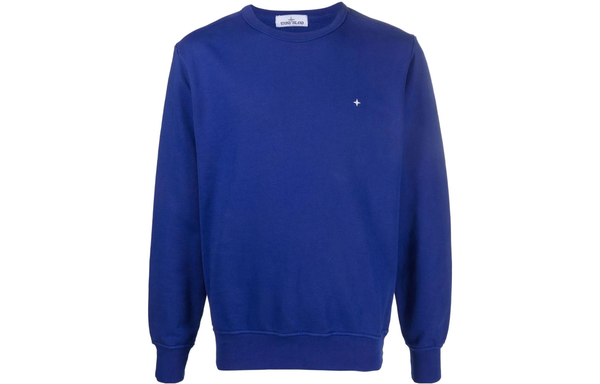 Stone Island FW22 Blue Star Embroidered Crewneck Sweatshirt Men’s Long Sleeve 761565751-V0022