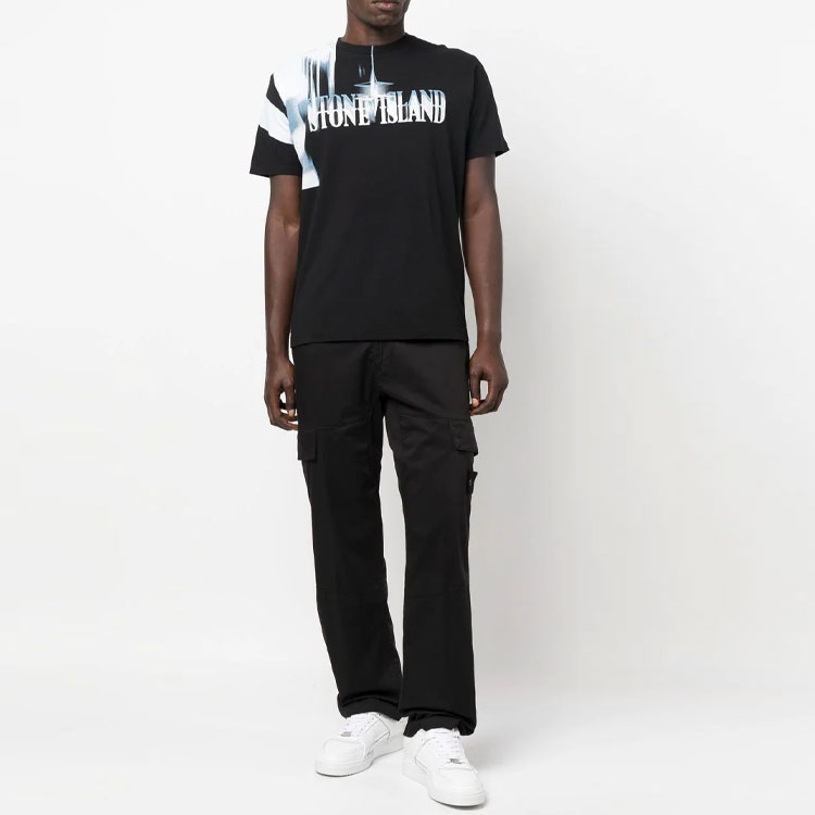 Lookbook STONE ISLAND 秋冬22模糊Logo印花短袖圓領T恤 男士 77152NS87-V0029