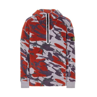 Stone Island FW22 Brick Red Logo Zip Pullover Hoodie Men’s Long Sleeve 7715616E3-V0047