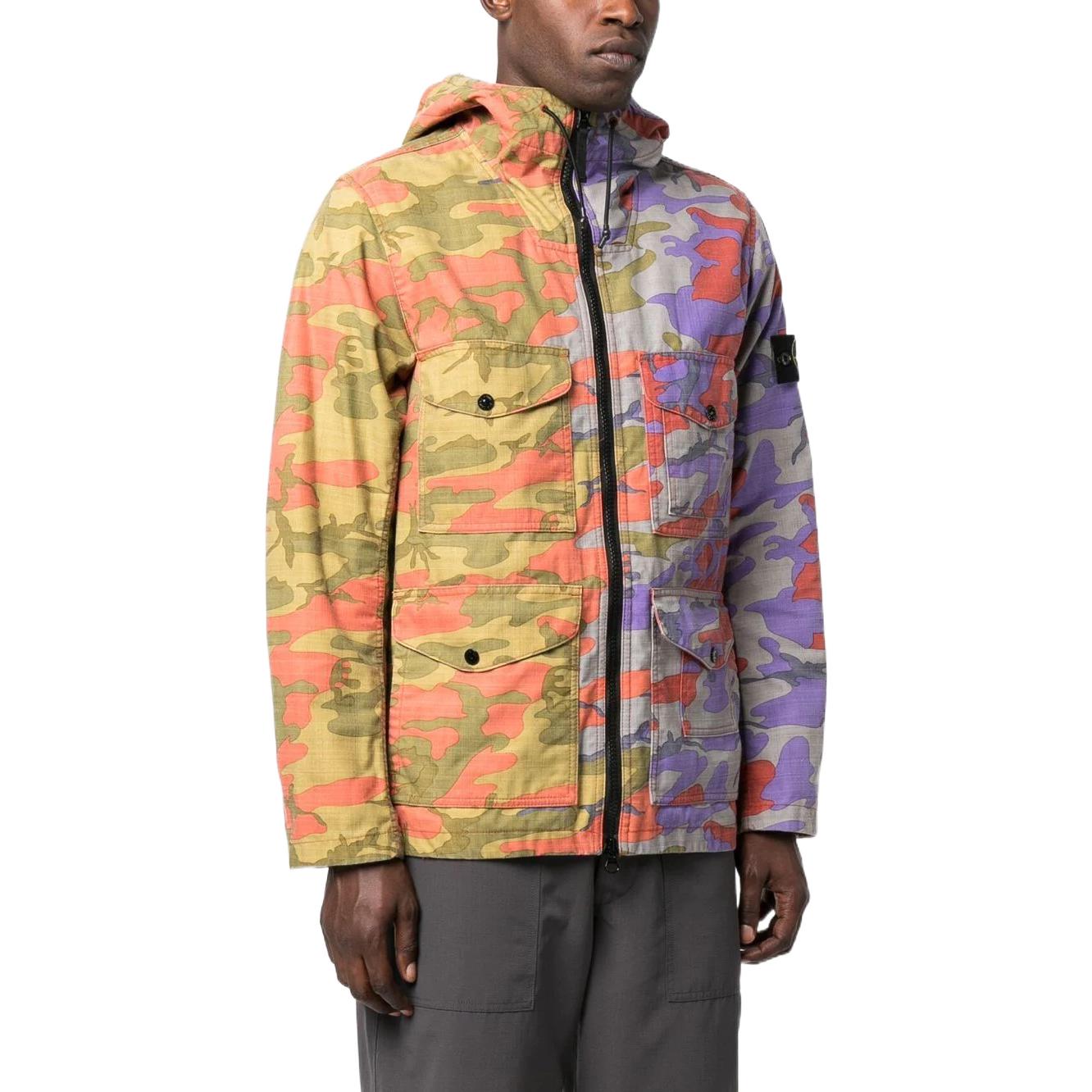 Purchase Stone Island FW22 Jaket Hoodie Multicolor Kantong Camo 7715Q02E1-V0015