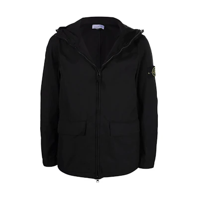 STONE ISLAND FW22 Compass Badge Zip-Up Hoodie Jacket Black 761540833-V0029