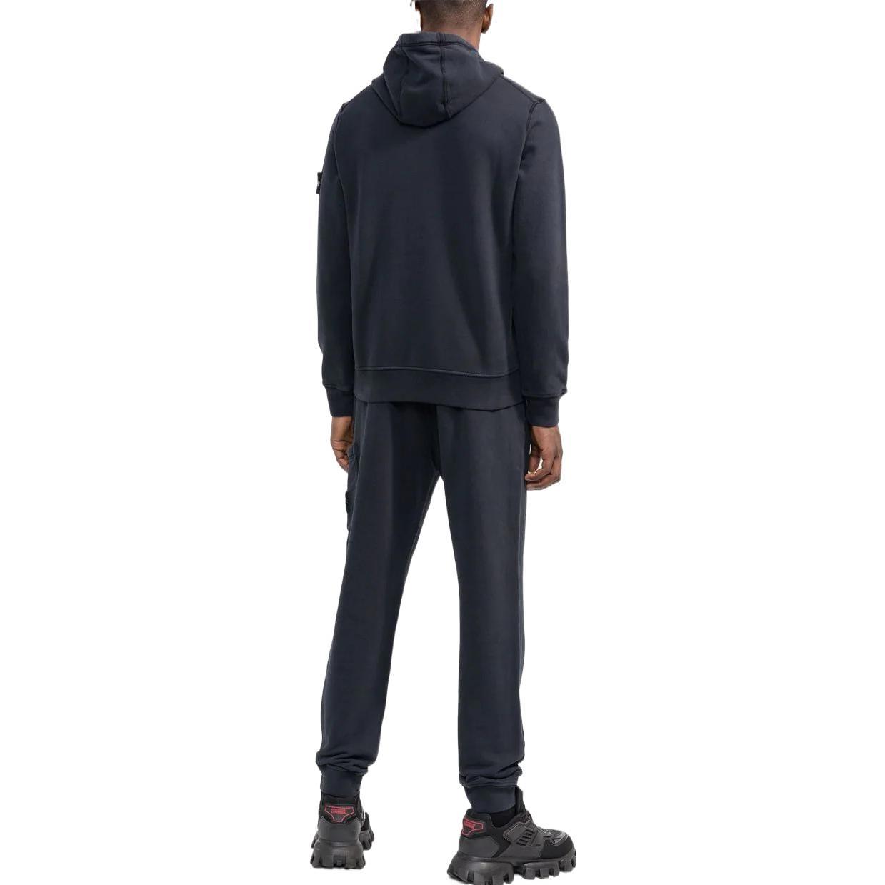 Shop Stone Island FW22 Compass Hoodie Blue - Kangaroo Pocket Long Sleeve 771564120-V0020