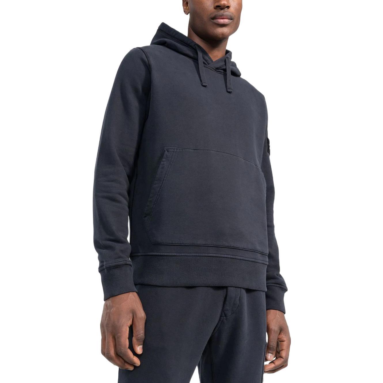 Purchase Stone Island FW22 Compass Hoodie Blue - Kangaroo Pocket Long Sleeve 771564120-V0020
