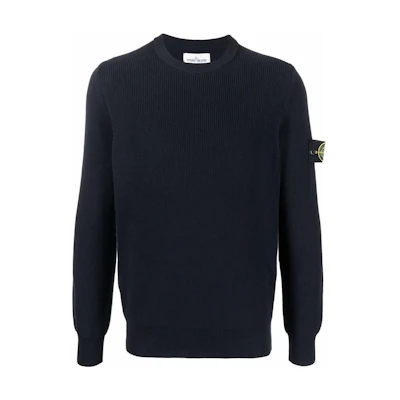 Stone Island FW22 Compass Logo Crewneck Sweatshirt Black 7615550D8-V0020