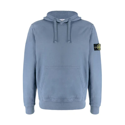 Stone Island FW22 Compass Logo Patch Hoodie Blue Long Sleeve Pullover 771564120-V0024