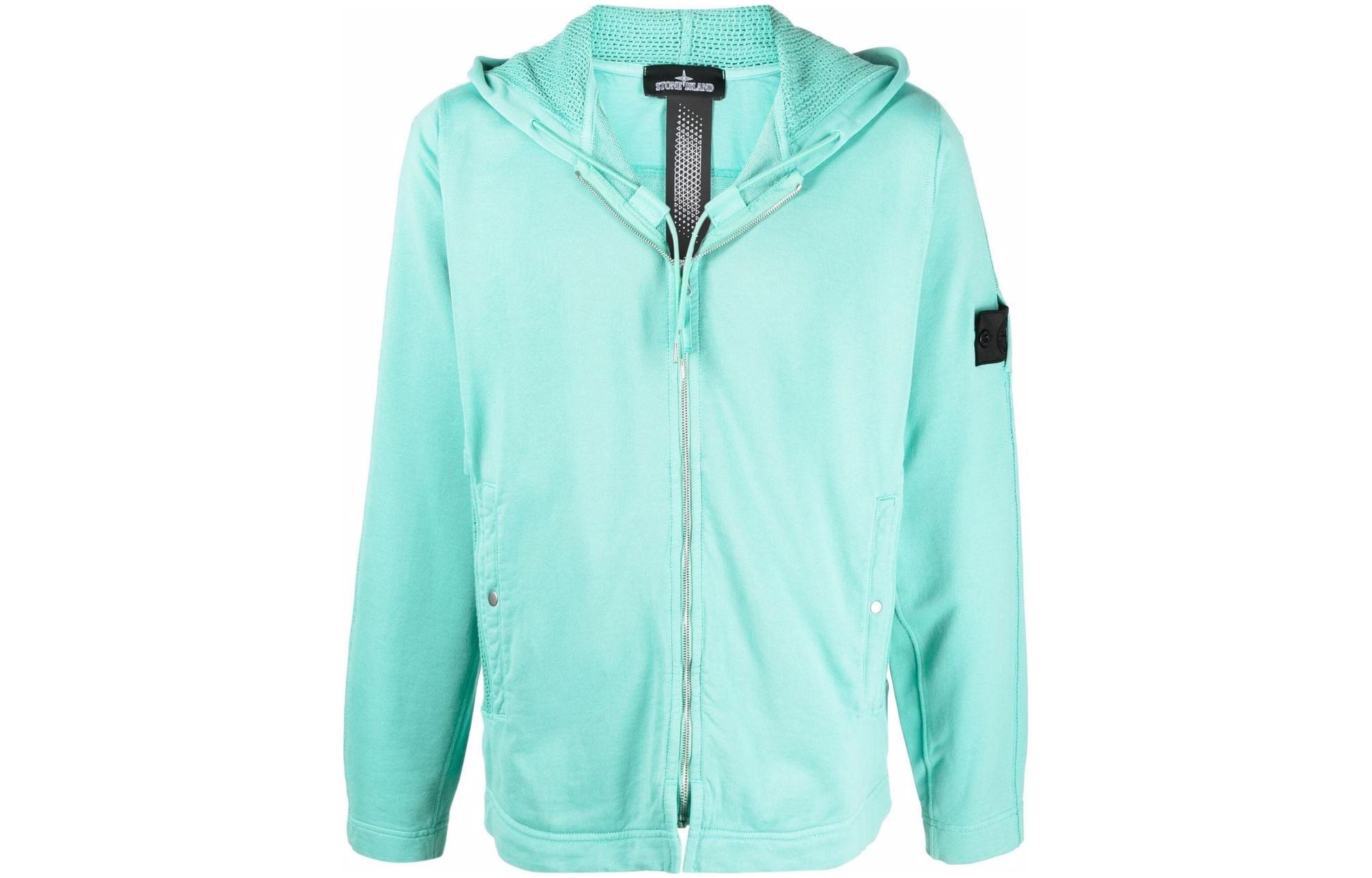 Stone Island FW22 Compass Logo Zip-Up Hoodie Jacket Green 761960119-V0044