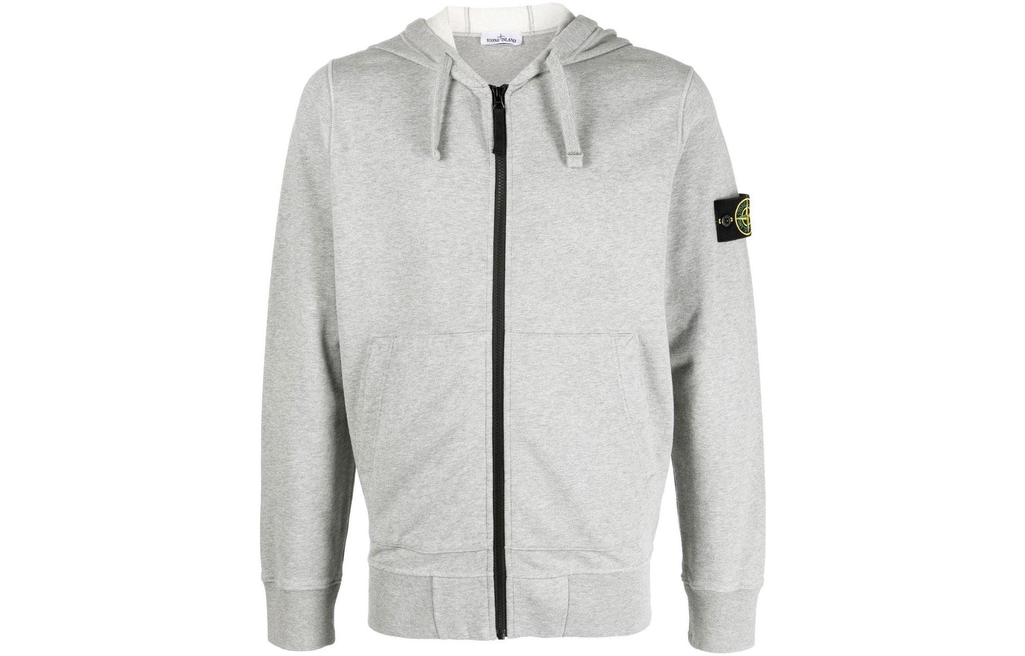 STONE ISLAND FW22 Compass Logo Zip-Up Sweatshirt Grey  Long Sleeve Pullover 771564220-V0M64 圖 2
