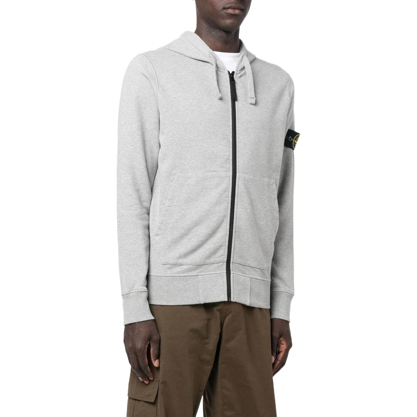 STONE ISLAND FW22 Compass Logo Zip-Up Sweatshirt Grey  Long Sleeve Pullover 771564220-V0M64 圖 5