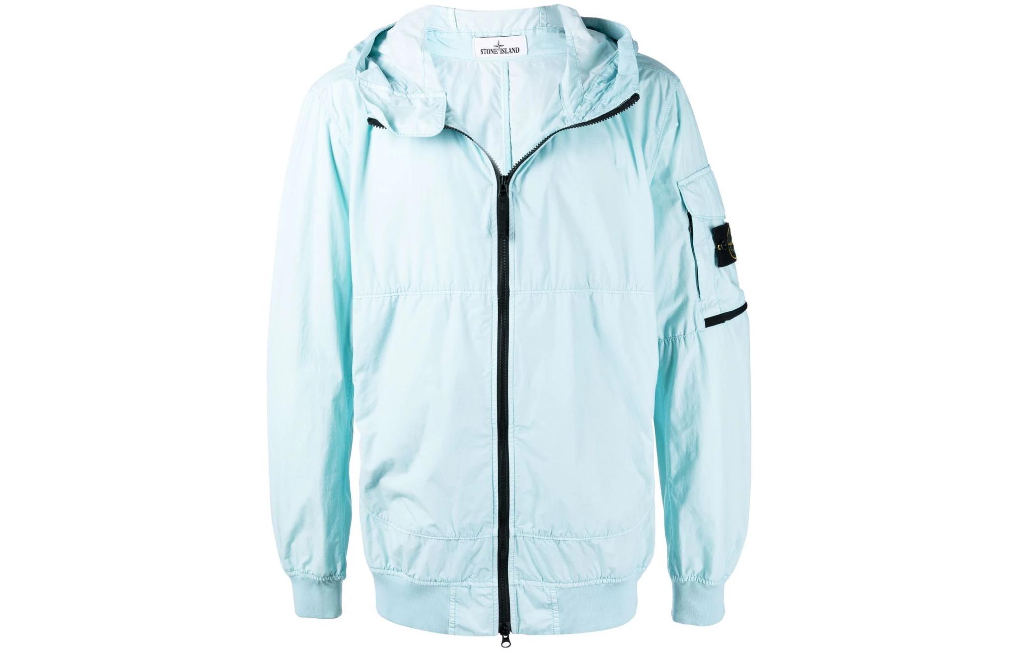 Stone Island FW22 Compass Patch Lightweight Zip Jacket Men’s Pale Blue 761540632-V0044