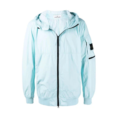 Stone Island FW22 Compass Patch Lightweight Zip Jacket Men’s Pale Blue 761540632-V0044