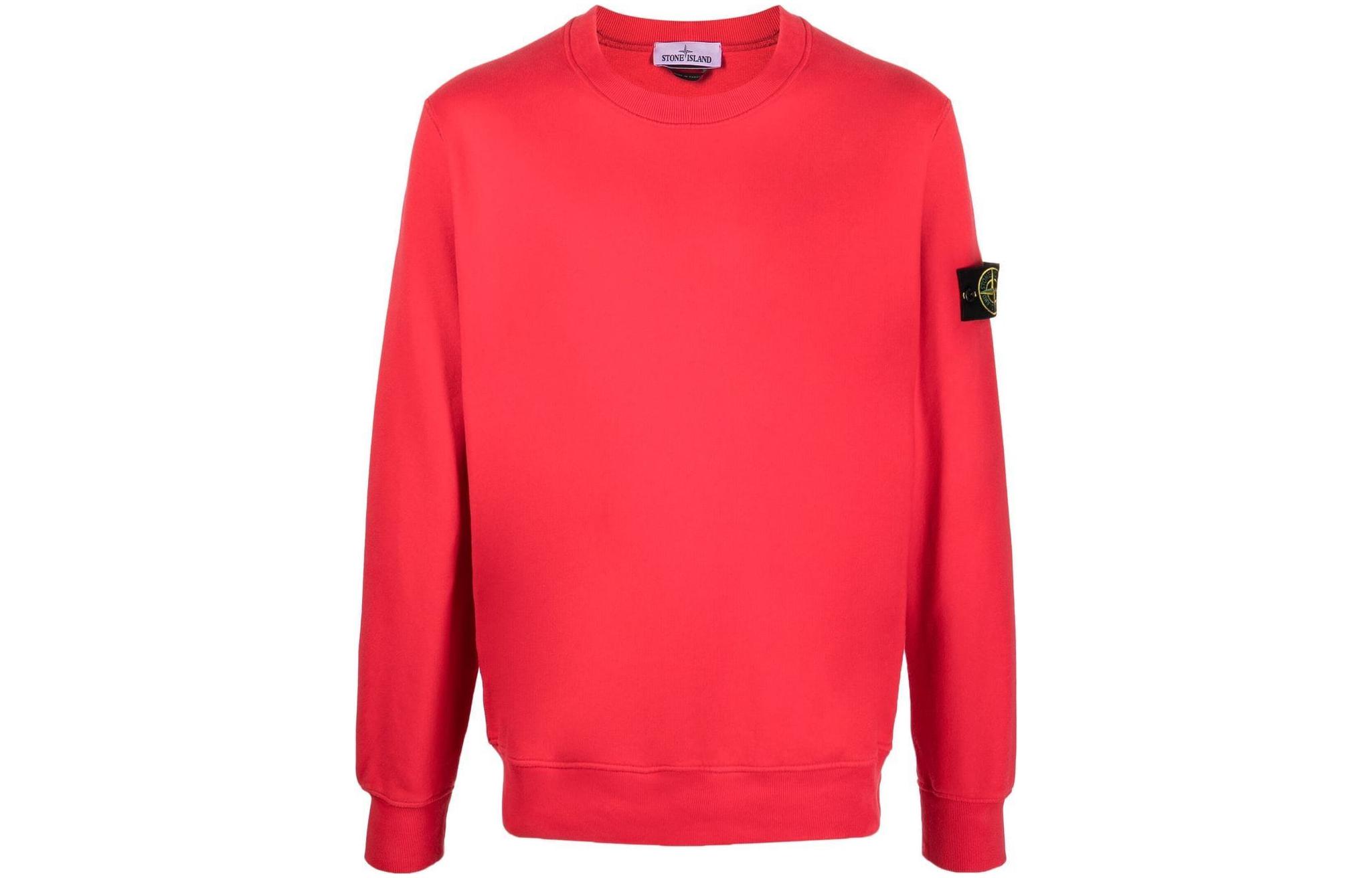 Stone Island FW22 Compass Patch Pullover Sweatshirt Red 771563020-V0010