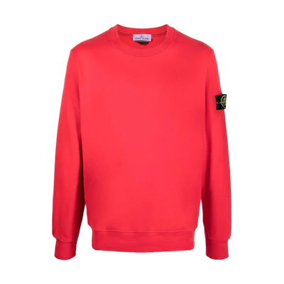 Stone Island FW22 Compass Patch Pullover Sweatshirt Red 771563020-V0010