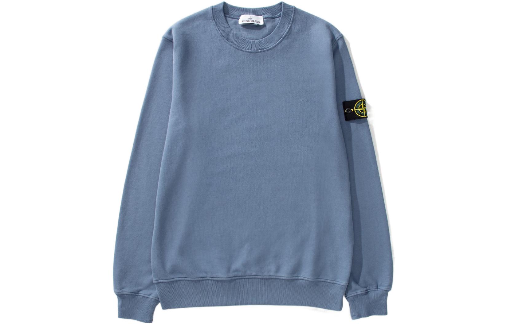 Order Stone Island FW22 圓領刷毛長袖襯衫 霧藍色 771563020-V0024