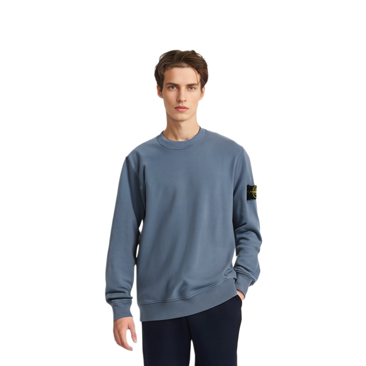 Details for Stone Island FW22 圓領刷毛長袖襯衫 霧藍色 771563020-V0024